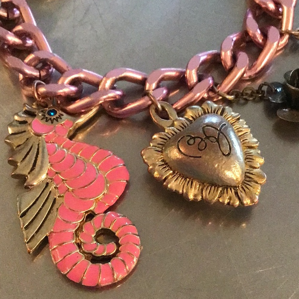 Betsey Johnson Bracelet; Pink & Bronze - Picture 2 of 5